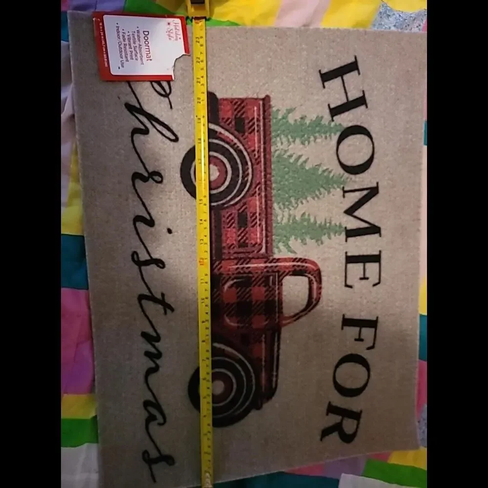 Home For The Holidays Doormat With Truck